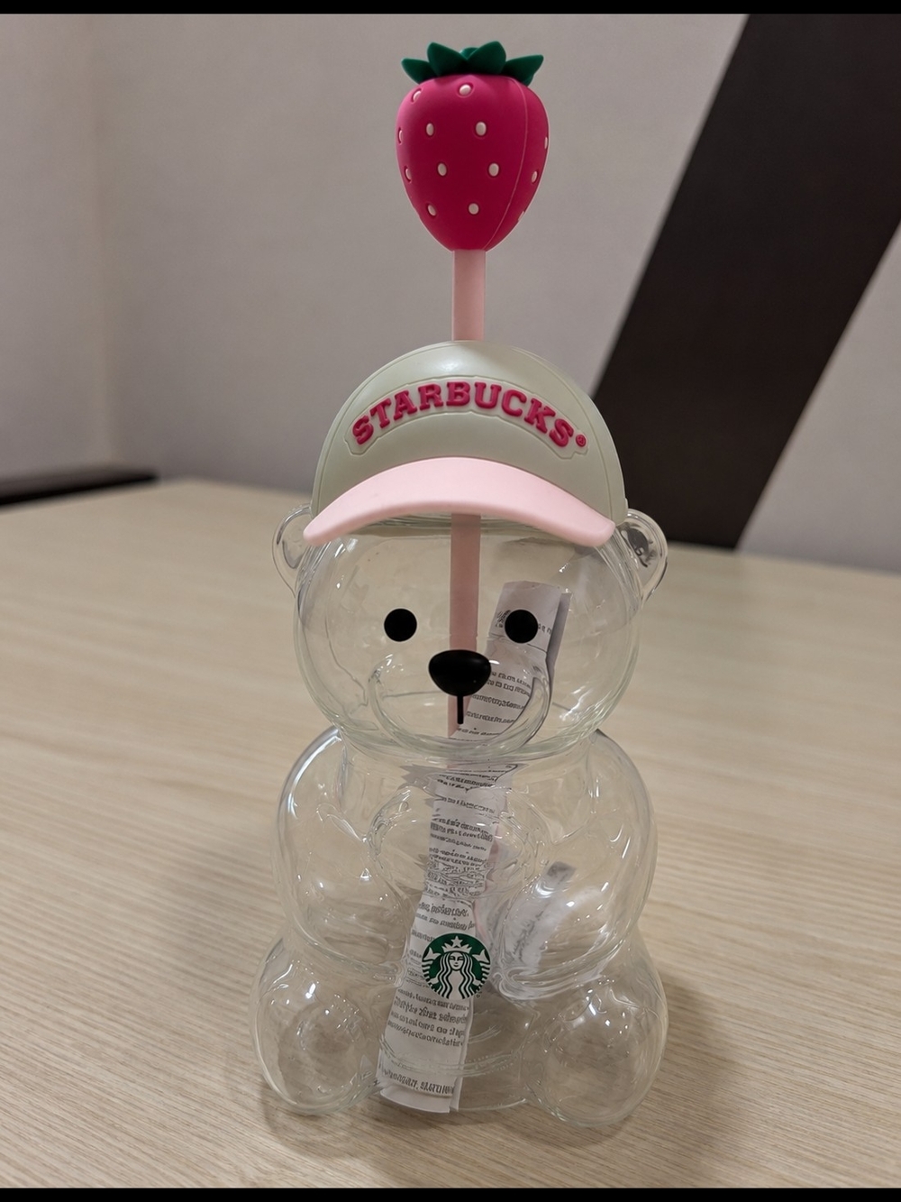 Starbucks Pink Drink Edition Bearista Glass Cup